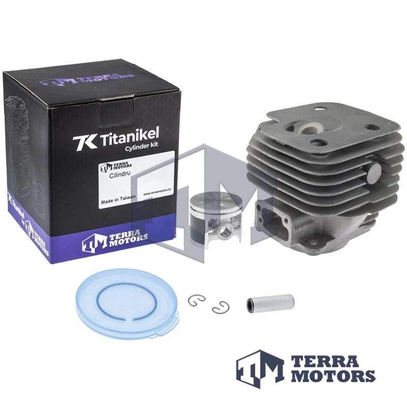 Kit cilindru drujba Husqvarna 268 50mm Titanikel, Piston cu teflon (Terra Motors)