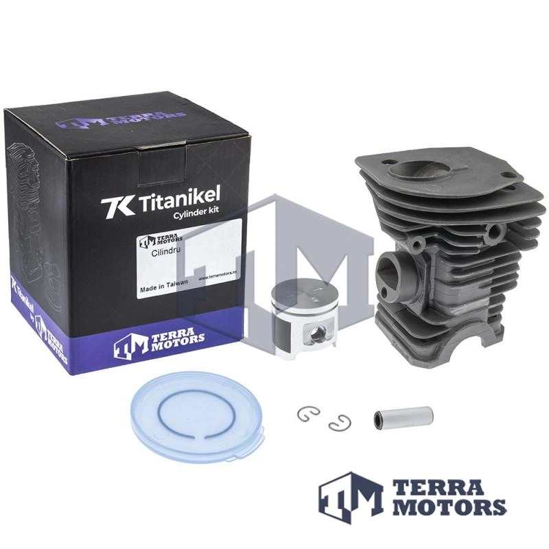 Kit cilindru drujba Husqvarna 340 40mm Titanikel, Piston cu teflon (Terra Motors)