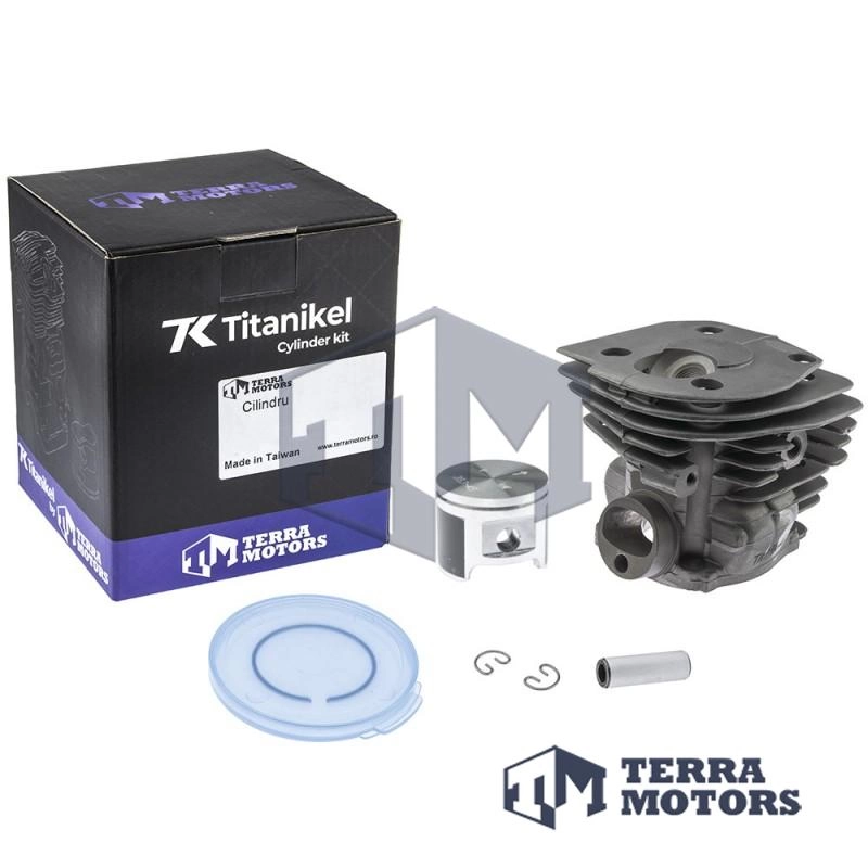 Kit cilindru drujba Husqvarna 346xp, 350, 353 45mm Titanikel, Piston cu teflon (Terra Motors)