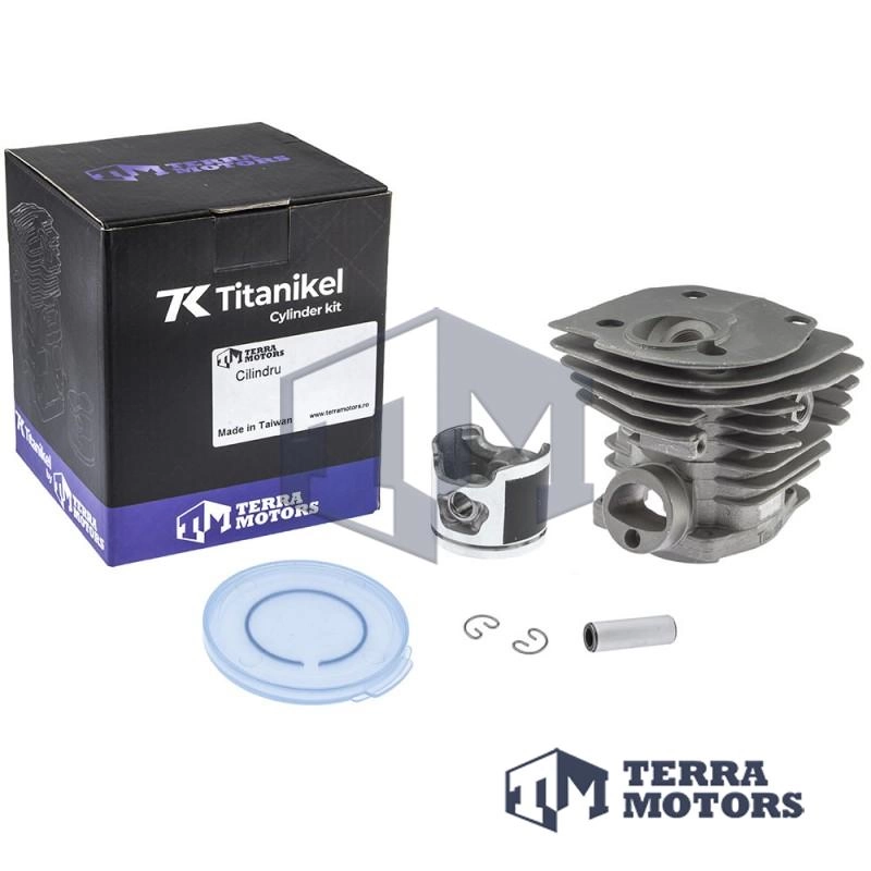 Kit cilindru drujba Husqvarna 350 44mm Titanikel, Piston cu teflon (Terra Motors)