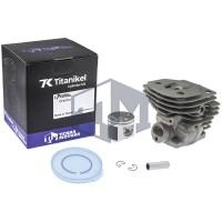 Kit cilindru drujba Husqvarna 357 46mm Titanikel, Piston cu teflon (Terra Motors)