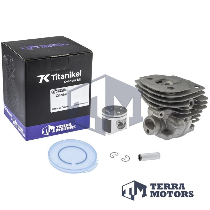 Kit cilindru drujba Husqvarna 357 46mm Titanikel, Piston cu teflon (Terra Motors)