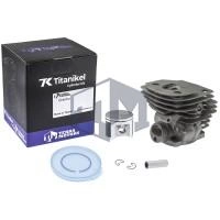 Kit cilindru drujba Husqvarna 359, 357 47mm Titanikel, Piston cu teflon (Terra Motors)