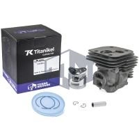 Kit cilindru drujba Husqvarna 365 X-TORQ, 372 X-TORQ 50mm Titanikel, Piston cu teflon (Terra Motors)