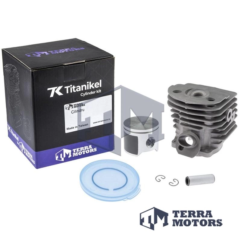 Kit cilindru drujba Husqvarna 51 45mm Titanikel, Piston cu teflon (Terra Motors)
