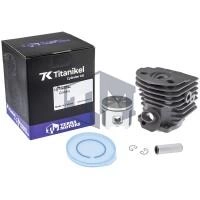 Kit cilindru drujba Husqvarna 55 46mm - Piston Pop-up - Extra compresie Titanikel, Piston cu teflon (Terra Motors)