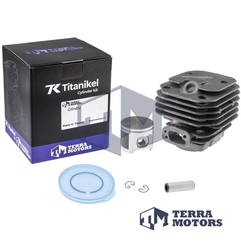 Kit cilindru drujba Husqvarna 61 48mm Titanikel, Piston cu teflon (Terra Motors)