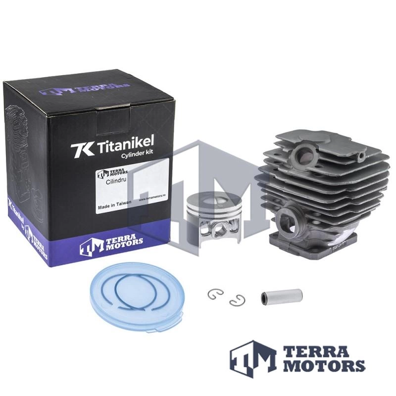 Kit cilindru drujba Stihl 028 46mm Titanikel, Piston cu teflon (Terra Motors)