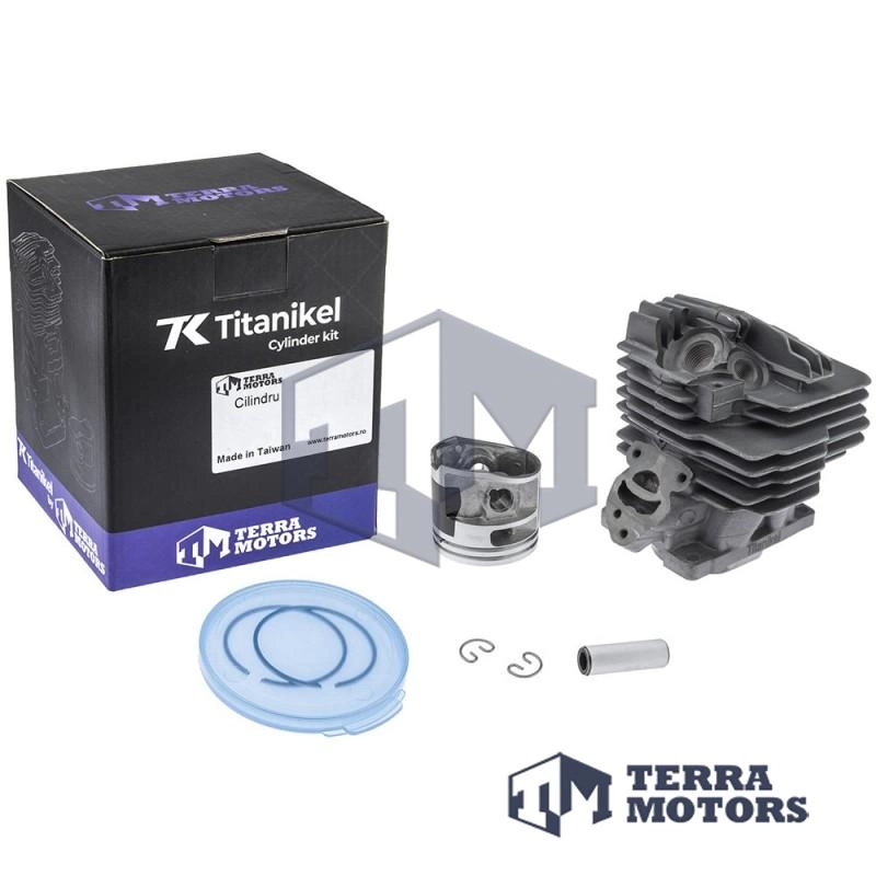 Kit cilindru drujba Stihl 261 44.7mm Titanikel, Piston cu teflon (Terra Motors)