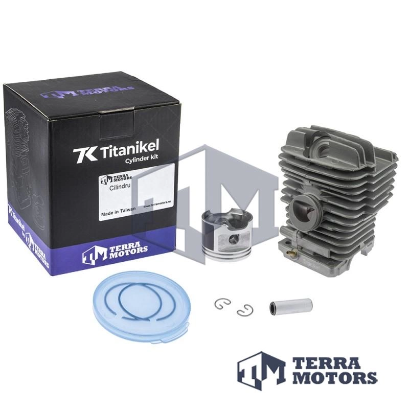 Kit cilindru drujba Stihl 390, 039 49mm Titanikel, Piston cu teflon (Terra Motors)